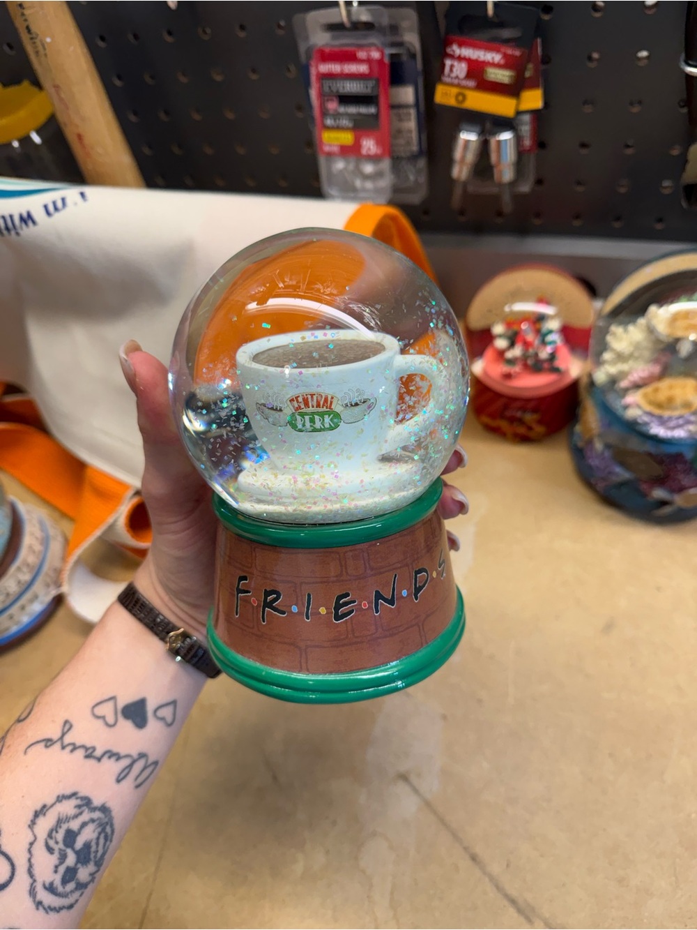 FRIENDS Central Perk Coffee Mug Snow Globe - Green & Brown